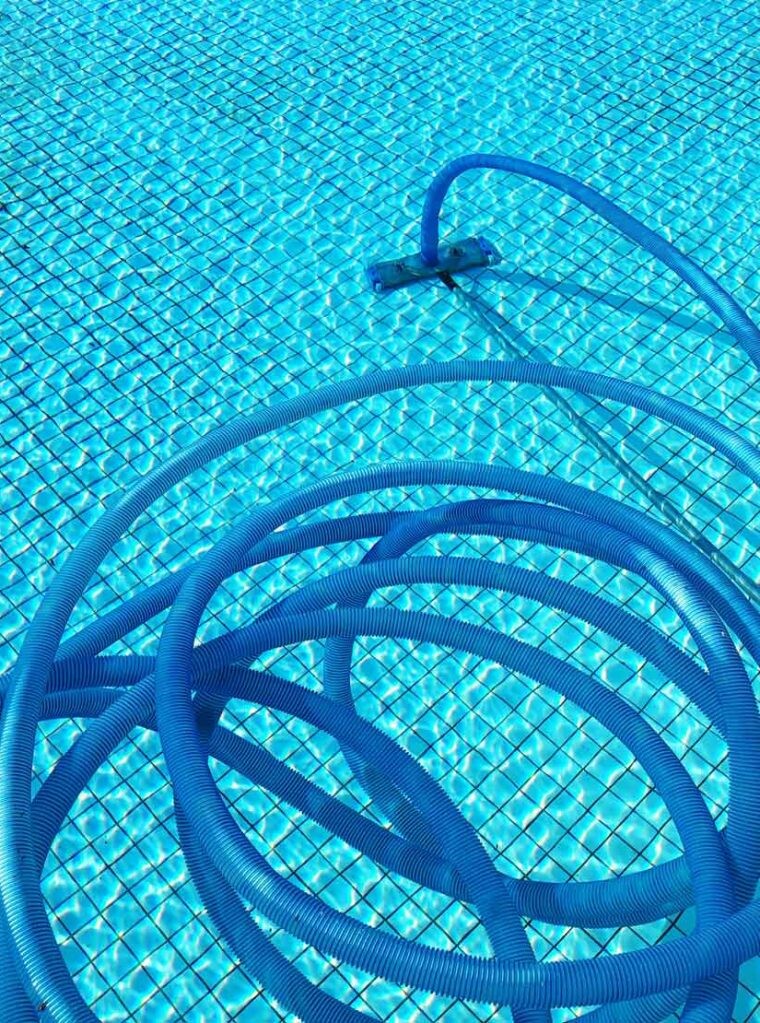 Pool cleaning service shown on the College Station Pool Cleaners website